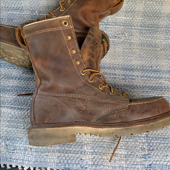 Thorogood Men's Brown Leather Steel Toe Boots - Picture 5 of 10